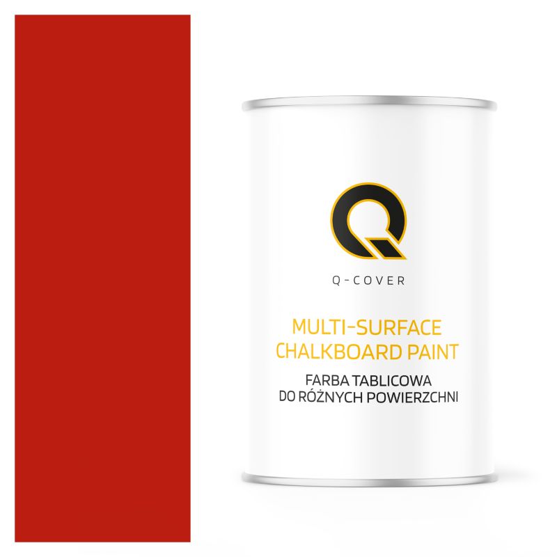 Farba Tablicowa Do Ścian Pisania Kredą Q-Cover Kolor Czerwony RAL3020 Mat 1L