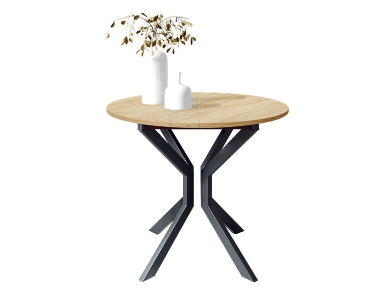 Stół MIRJAN 24 rozkładany Dione M 90 dąb craft złoty/czarny 1 szt.