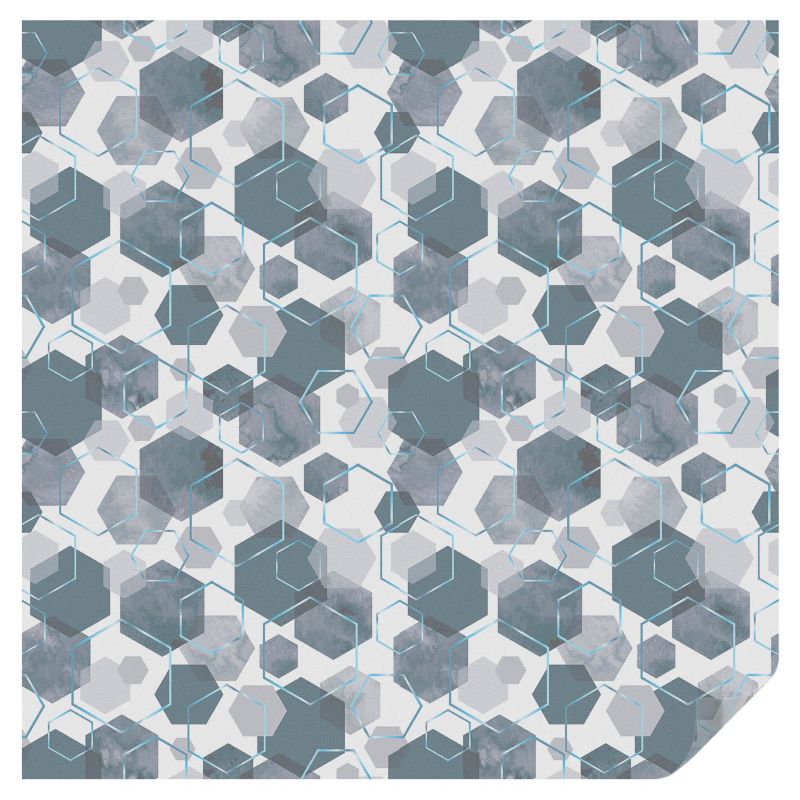 Folia Witrażowa Tulup 100x100 cm Samoprzylepna na Okno Heksygonalny wzór nowoczesny chłodna paleta 1 rol.