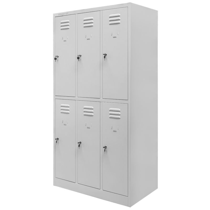 Szafka ubraniowa Skrytkowa BHP Mega-M 6 drzwiowa Szara 90x50x180cm 1szt.