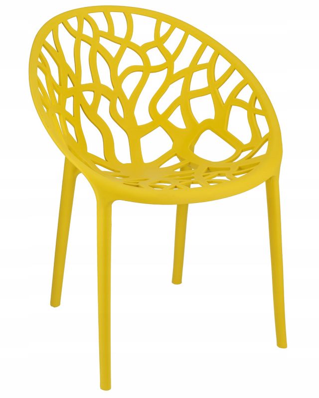 Krzesło ogrodowe JUMI eleganckie wygodne 80 cm żółte 1 szt.