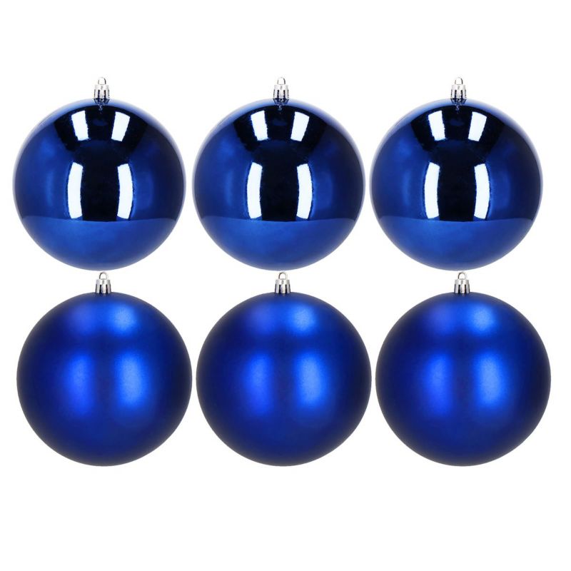 Bombki choinkowe Springos ozdoby świąteczne zestaw 9,5 cm granatowe 6 szt.