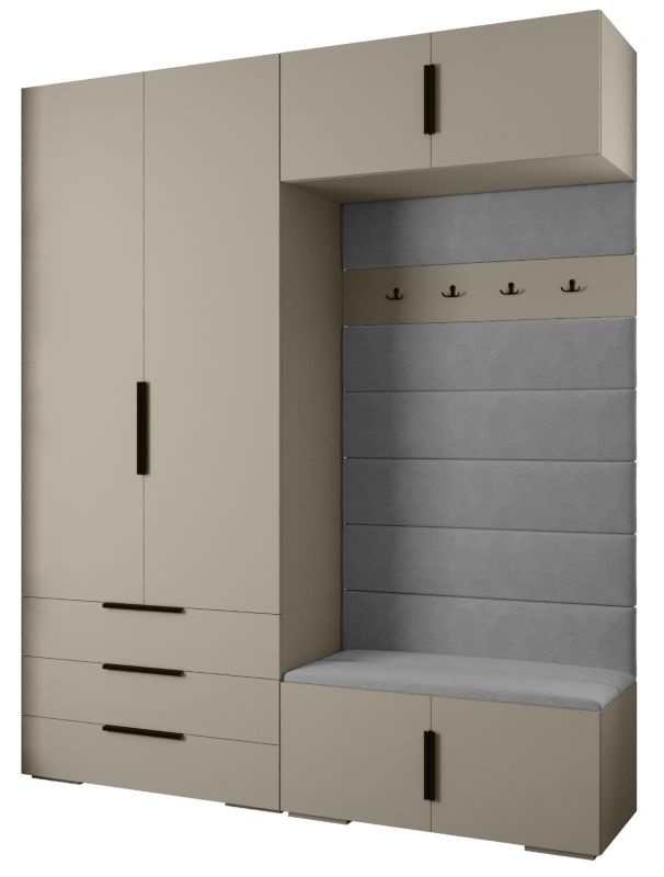 Garderoba do przedpokoju Abiks INOVA 1 Z12 kaszmir+czarny+manila16 1szt.