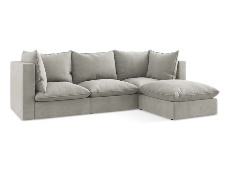 Narożnik prawostronny LaMiaSofa RAVENNA z tkaniny strukturalnej 255x165 cm jasny szary 1 szt.