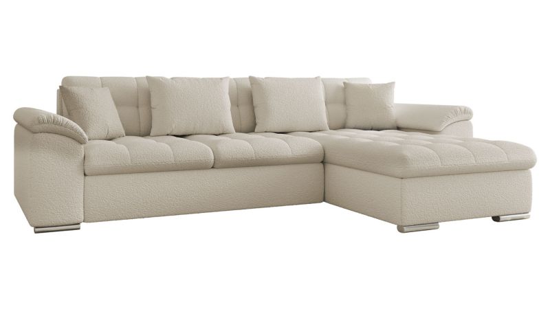 Narożnik z funkcją spania MIRJAN 24 Diana Premium prawy jasnobeżowa bukla 1 szt.