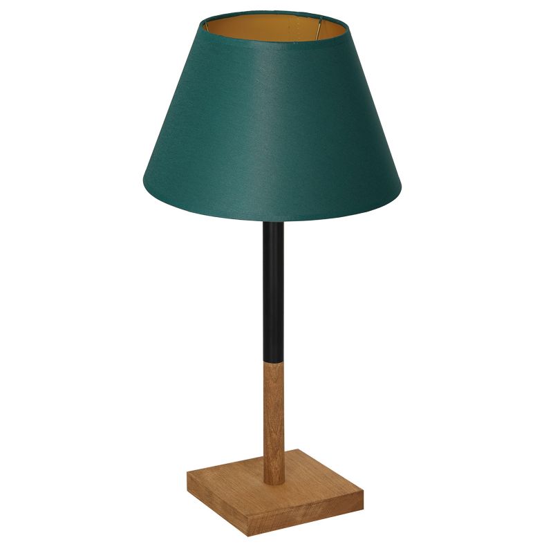 Lampka stołowa Luminex Table Lamps zielono-drewniana drewniana 1 x E27 x 15W IP20 wym: 56 x 30 x 30 cm drewno - 1 szt.