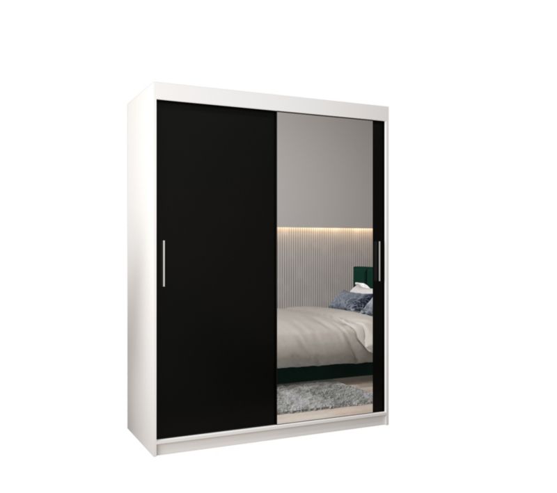 Szafa przesuwna Garderoba Abiks Tokyo 2 150 biały + czarny 1 szt.