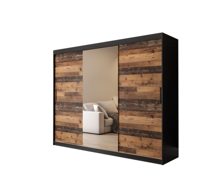 Szafa przesuwna Abiks Old Style T1 250 czarny + Abiks Old style 1 szt.