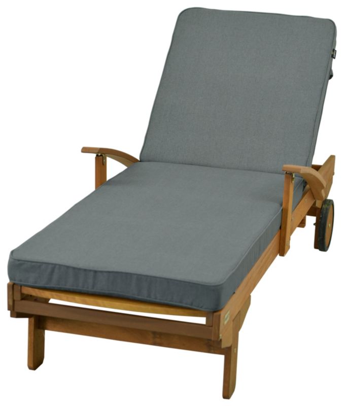 Poduszka na leżankę ogrodową AMPO gruba jasny szary 1 szt.