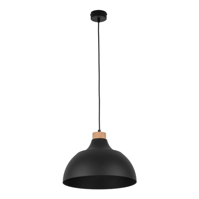 Lampa wisząca TK-Lighting Cap czarna-jasne drewno wym: 170 x 34 x 34 cm 1xE27 x 1 szt.