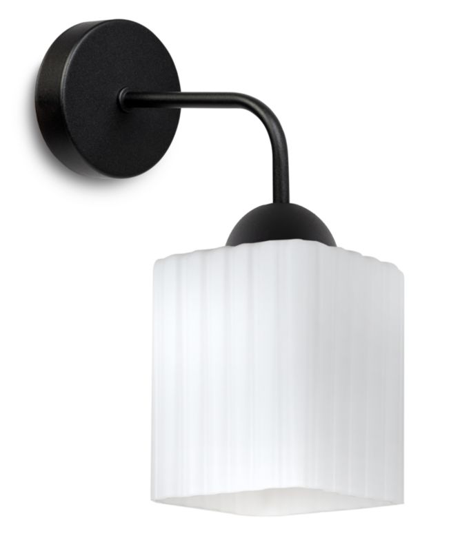 Lampa ścienna kinkiet Light Home LH Riffle sześcian 1x E27 60W czarny/biały 1szt.