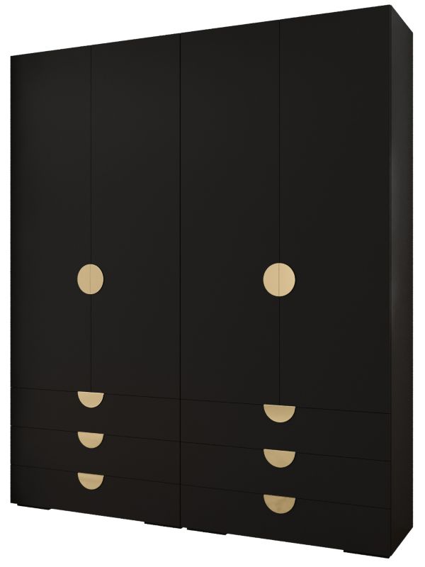 Garderoba wysoka do przedpokoju Abiks INOVA 4 Z16 czarny+złoty 1 szt.
