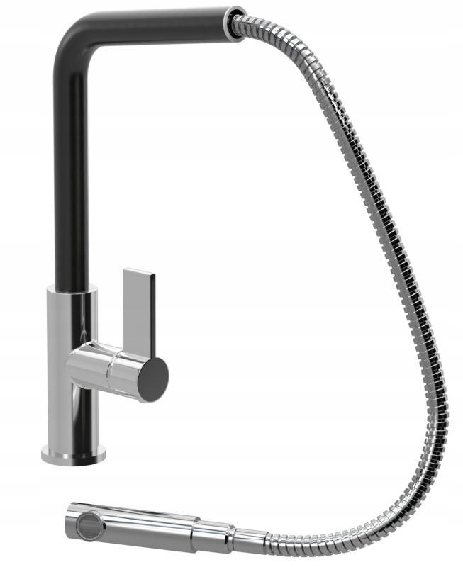 Bateria Kuchenna Stojąca Granitan Linea Czarna Bateria Z Wyciąganą Wylewką 1 szt.