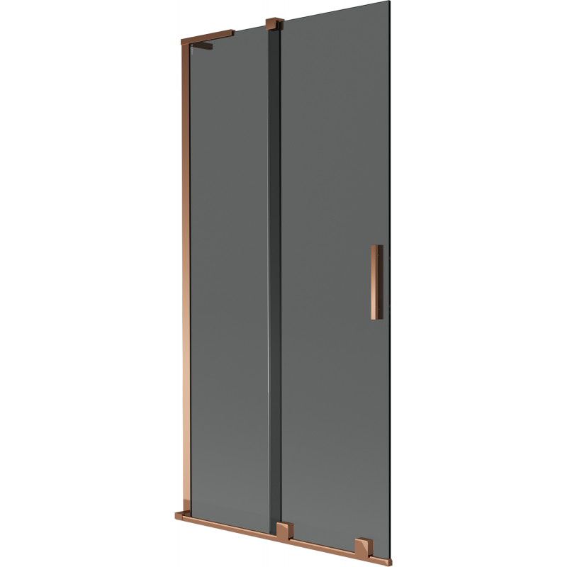 Parawan nawannowy rozsuwany Mexen Velar L grafit różowe złoto 95x150 cm 1 szt.