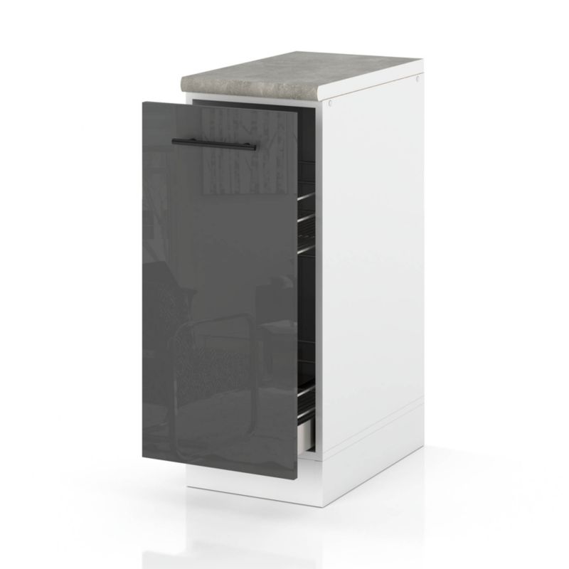 Szafka Kuchenna Hurtownia-Mebli Stojąca Cargo D30 CARGO sPremium 30cm Biały Mat Szary Połysk 30x52x85 cm 1szt.