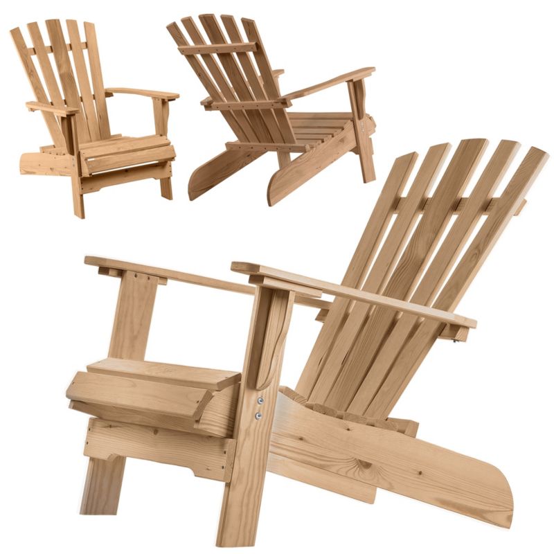 Fotel KADAX drewniany plażowy złoty dąb 1 szt.