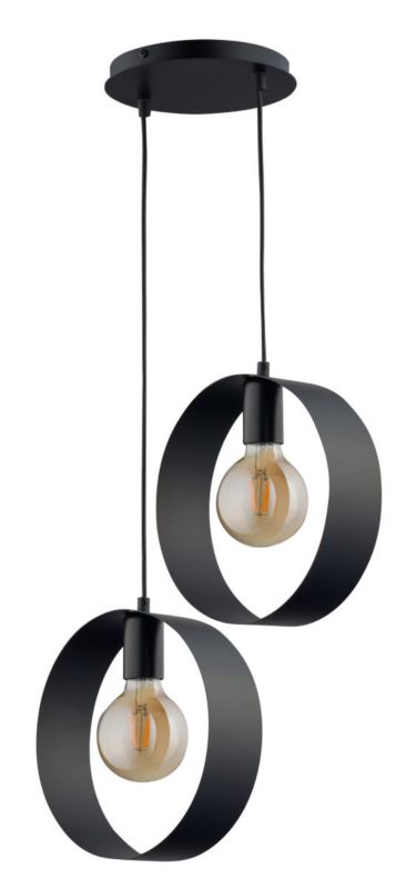 Lampa wisząca Sigma Lighting Happy 6378 czarna dekoracyjna 2xE27 x 1 szt.