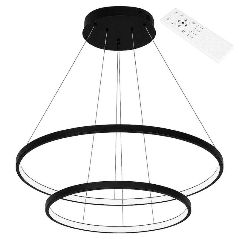 Żyrandol LED MasterLED Lynx 40/60cm 64W 3000/4000/6500K regulowana barwa czarna lampa wisząca 1 szt.