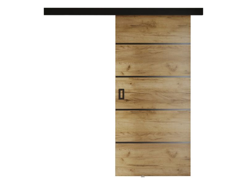 Drzwi przesuwne wewnętrzne MIRJAN 24 Werdi Plus 70 + samodomykacz dąb craft złoty 1 kpl.
