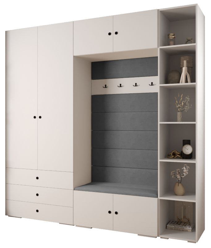 Garderoba do przedpokoju Abiks INOVA 2 Z10 biały+czarny+manila16 1 szt.