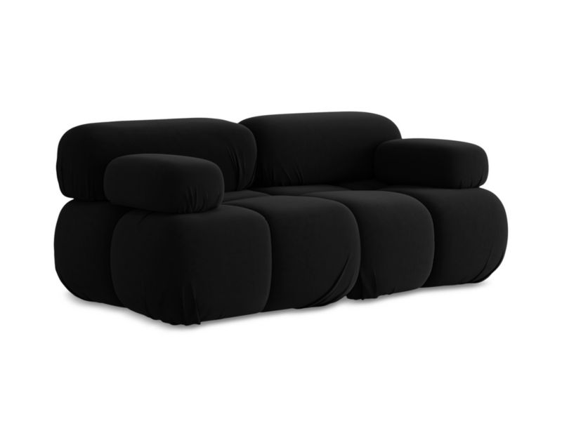 Modułowa sofa 2-osobowa LaMiaSofa SANREMO z tkaniny welwetowej 190x96 cm czarny 1 szt.