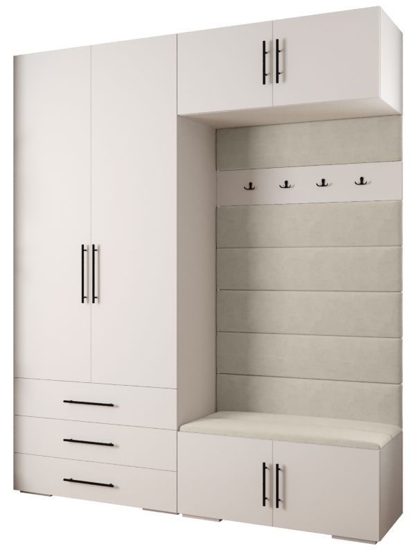 Garderoba do przedpokoju Abiks INOVA 3 Z12 biały+czarny+manila02 1 szt.