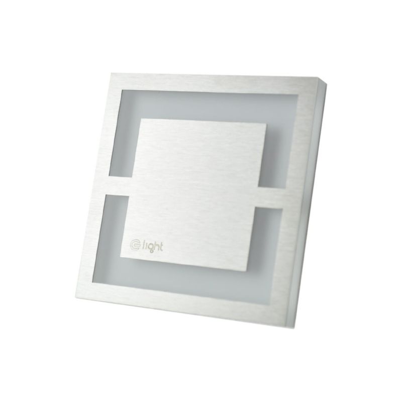 Oprawa oświetleniowa schodowa Eko-Light Quadro biało-srebrna LED 0.6W 4000K 14lm IP20 wym: 7,5 x 2,3 cm kwadratowa - 1 szt.