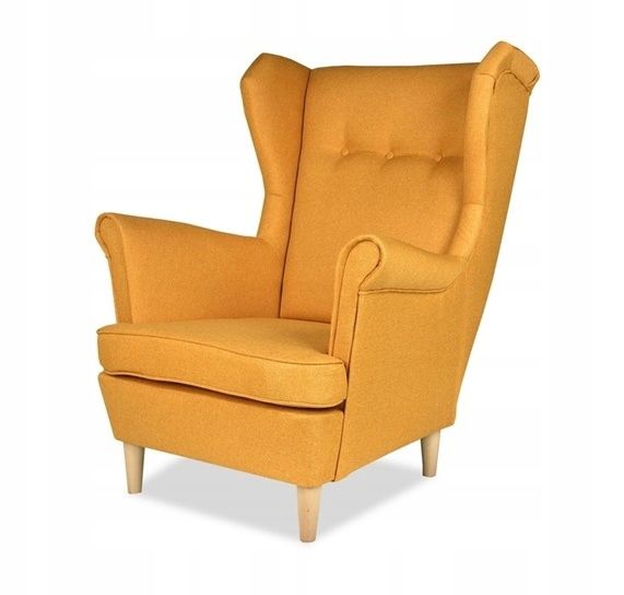 Fotel uszak do salonu Family Meble ARI żółty ciemny 1szt