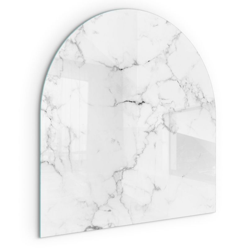 Szklana Podkładka Pod Kominek Półowalny Wallfluent 100x100 cm Marmur z żyłami 1 szt.