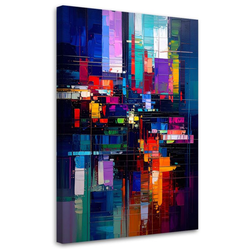 Obraz do salonu biura Feeby Abstrakcja Kolorowa efekt farby 60x90cm 1szt