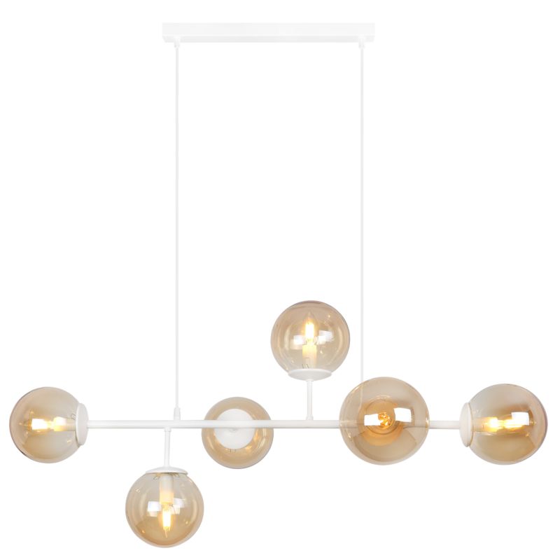 Lampa sufitowa wisząca Light Home LH Siena 6x E14 40W biały klosz miodowy 1szt.