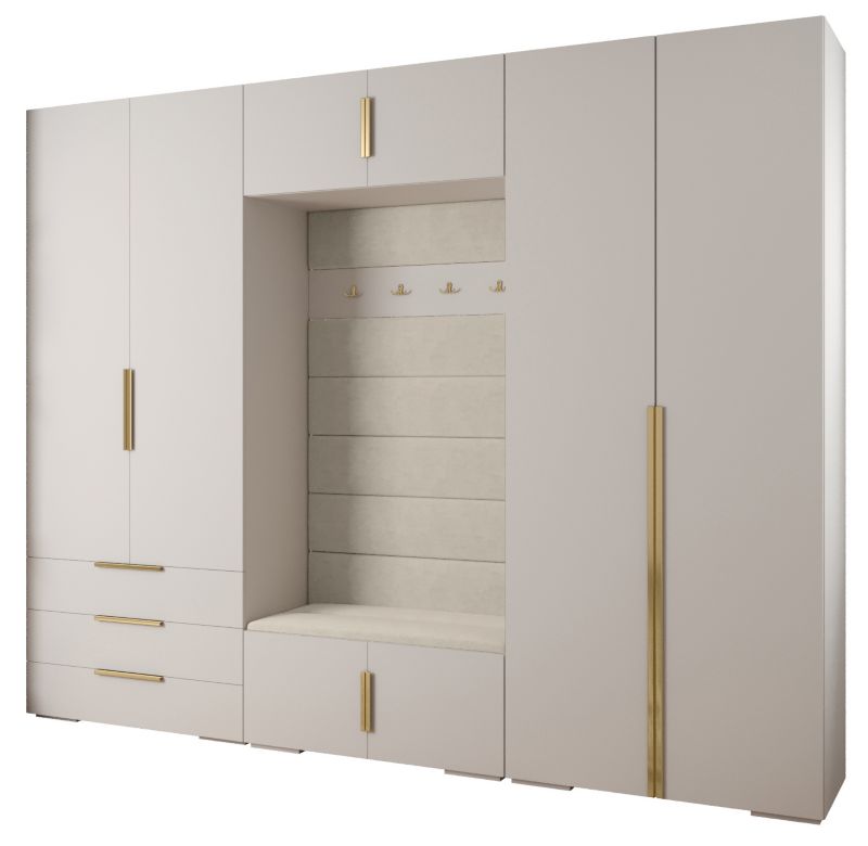 Garderoba do przedpokoju Abiks INOVA 1 Z14 biały+złoty+manila02 1szt.