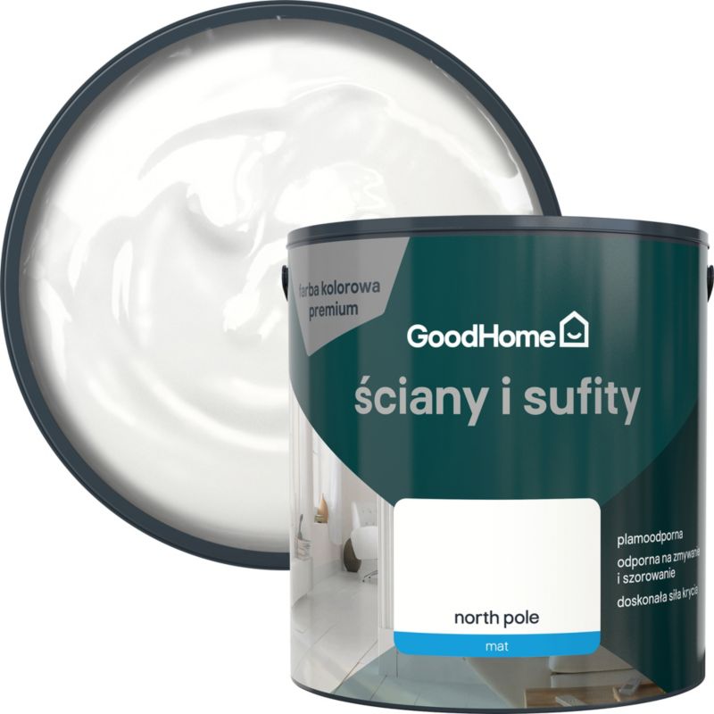 Farba plamoodporna GoodHome Premium Ściany i Sufity north pole 2,5 l