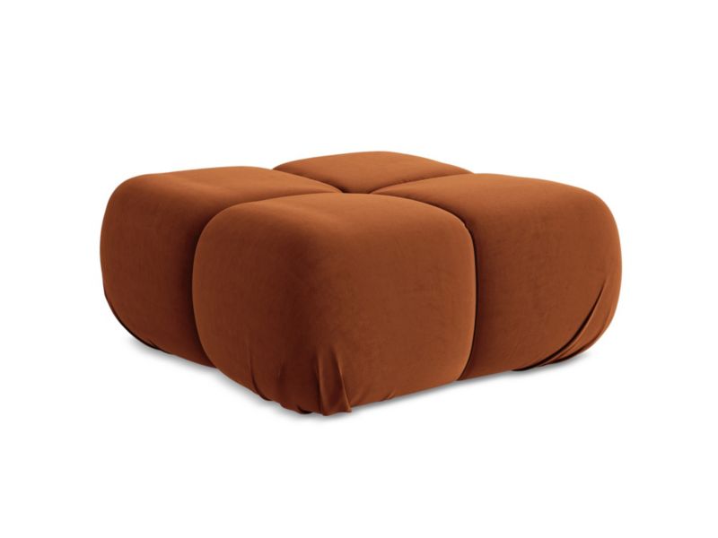 Pufa LaMiaSofa SANREMO z tkaniny welwetowej 95x95 cm terakota 1 szt.