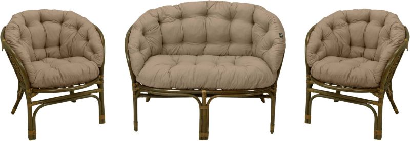 Poduszka na meble rattanowe wiklinowe AMPO zestaw beżowy 1 szt.