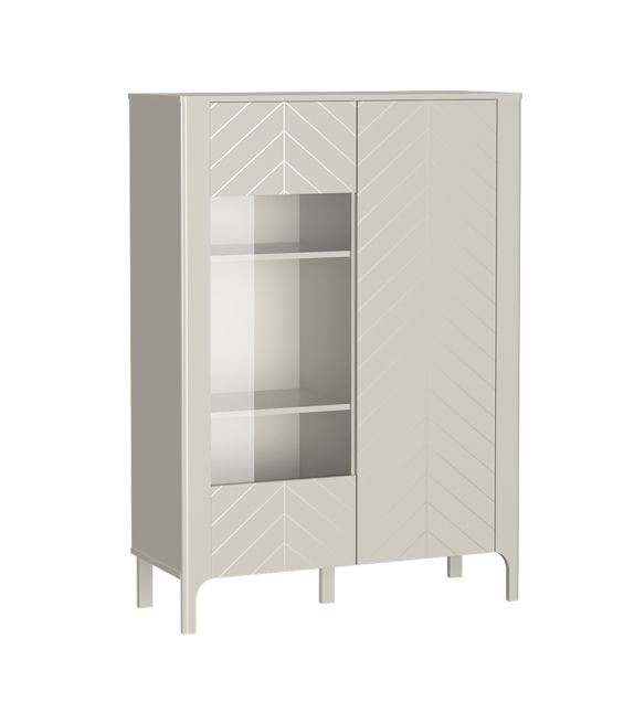 Witryna Furnidea 103 cm kaszmir jodełka ze szkłem PUSH TO OPEN MALUBA 1 szt.