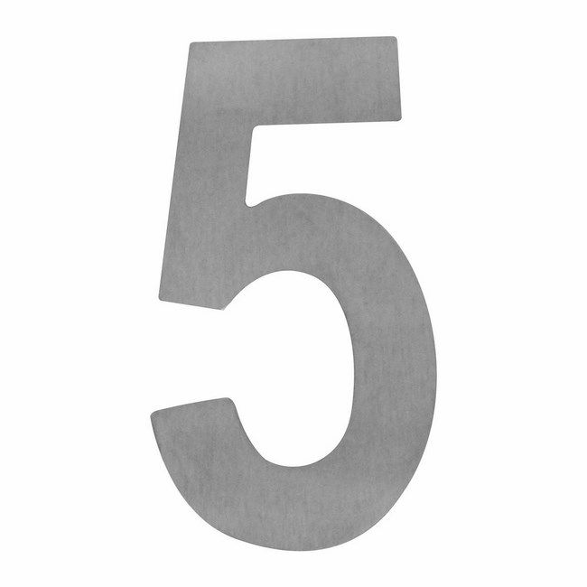 Cyfra 5 samoprzylepna 100 mm inox