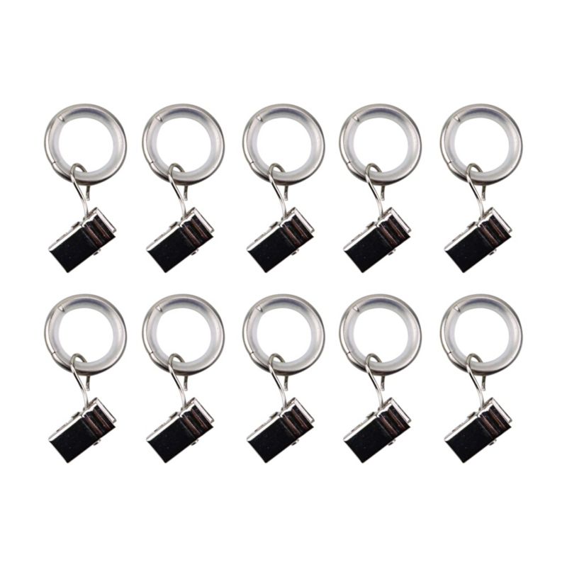 Zestaw kółek z żabkami GoodHome Nisis srebrny 10 mm