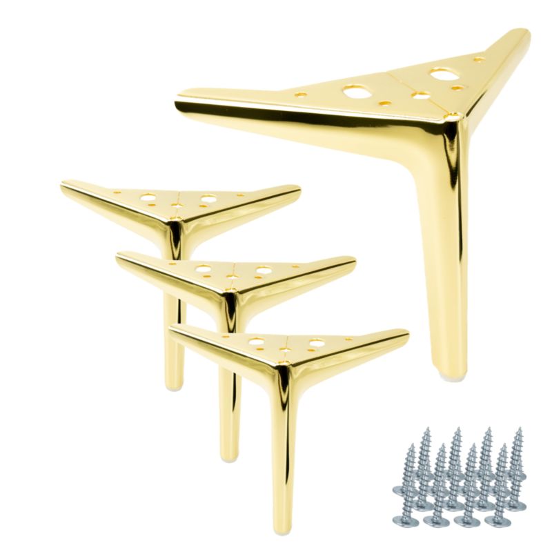 Zestaw noga meblowa B&B Kotwica Elegant złoty chrom wysokość 15 cm 4 szt