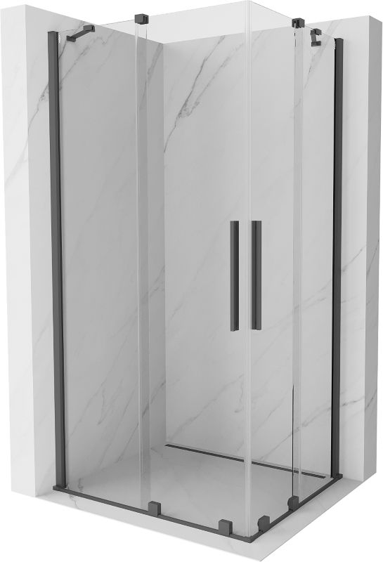 Kabina prysznicowa Mexen Velar Duo rozsuwana 90 x 80 cm transparent gun gray szczotkowana 1 szt.