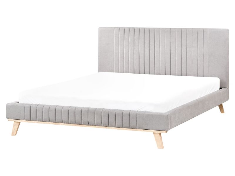 Łóżko Szenil Talence 160 x 200 cm Jasnoszary 1 szt.