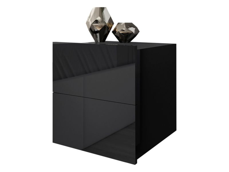 Stolik nocny MIRJAN 24 Calabrini 6 czarny + czarny połysk 1 szt.