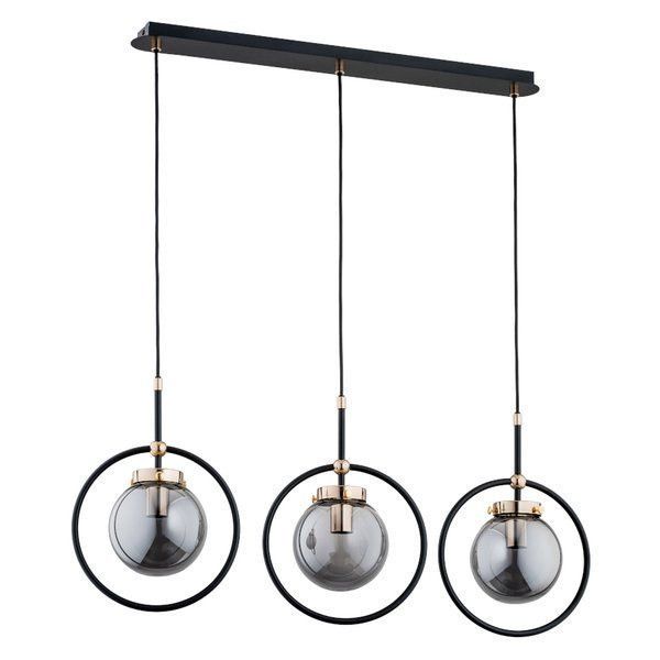 Lampa wisząca Alfa Akira 1749 czarno-złota industrialna 3xE14 x 10W 1 szt.