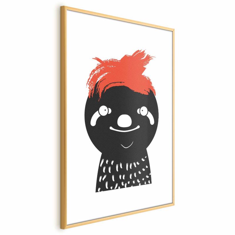 Plakat Artgeist Szalony leniwiec 60x90 cm z ramą złotą 1 szt