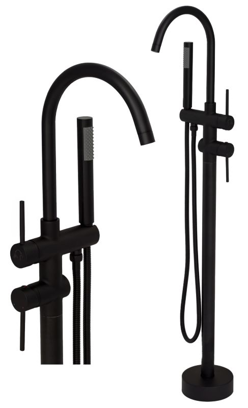 Bateria wolnostojąca wysoka do wanny Granitan kivo czarna 1 szt.