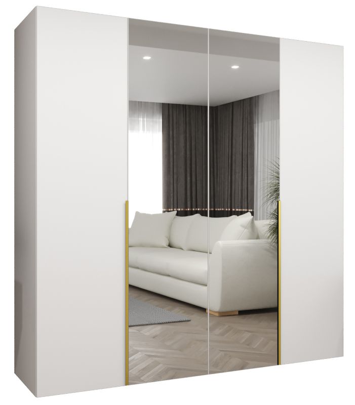 Szafa uchylna otwierana ALICANTE 2 200 wys 202 cm Biały + Złoty 1 szt
