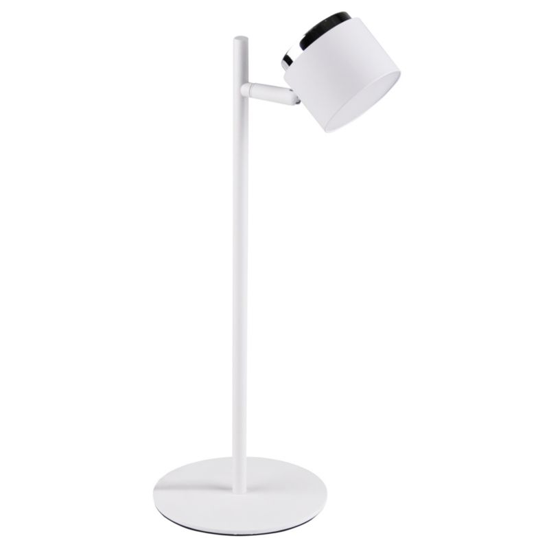 Lampa biurkowa Polux Kubik biała chromowana LED 4.2W 3000K 440lm IP20 wym: 44.6 x 21 x 15 cm tworzywo sztuczne - 1 szt.