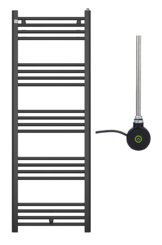 Grzejnik Łazienkowy Granitan Puerto 140/50cm Czarny Kaloryfer Drabinkowy + Grzałka Elektryczna One Touch 1kpl.