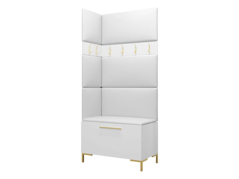 Garderoba MIRJAN 24 Zilion IV biały + biała ekoskóra 1 kpl.