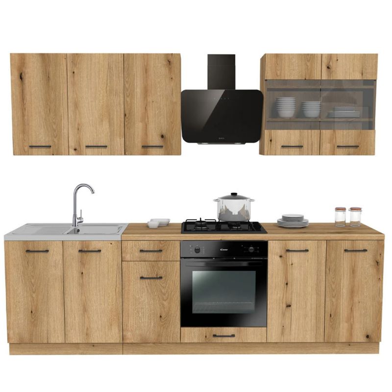 Meble Mebel Elite MODERN Kuchenne Zestaw Mebli Na Wymiar Modułowe Dąb Evoke 260 1 szt